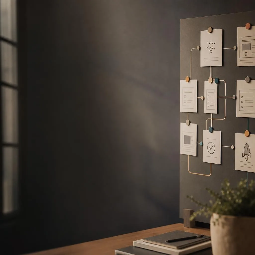 Automated workflow board with connected tasks